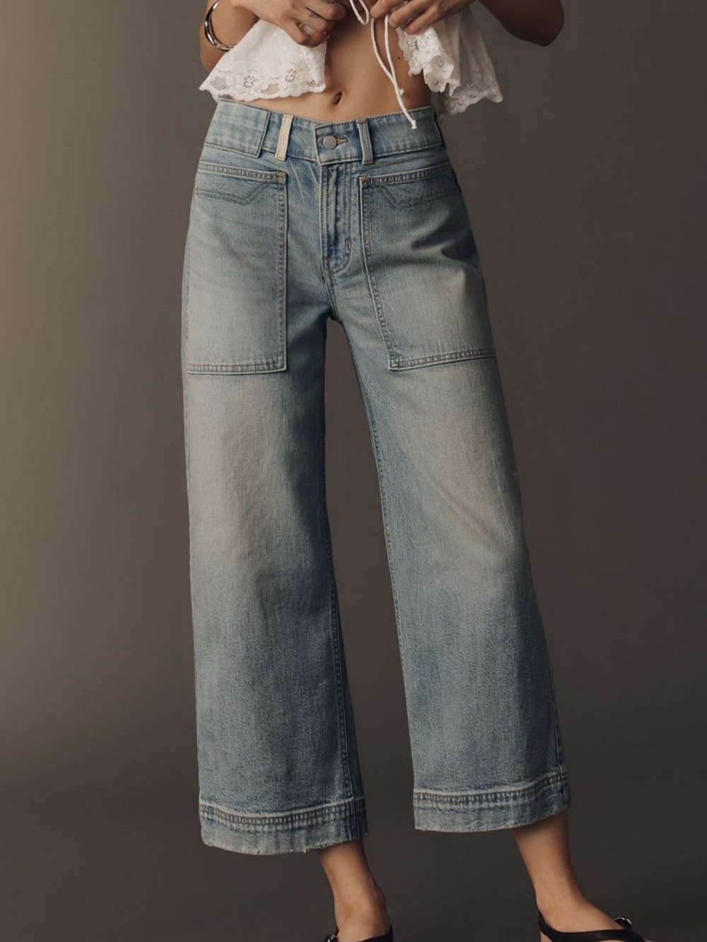 PILCRO Osaka Cropped Wide Leg Jean sz 29 NEW